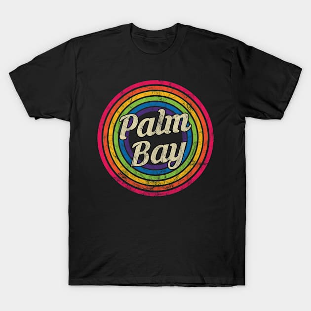 Palm Bay - Retro Rainbow Faded-Style T-Shirt by MaydenArt